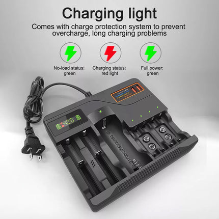 LCD Smart Battery Charger for AAA AA 9V Ni-MH Ni-CD Rechargeable