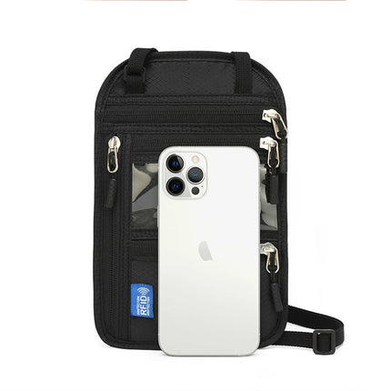 RFID Blocking Travel Body Wallet Passport Holder Neck Shoulder Bag
