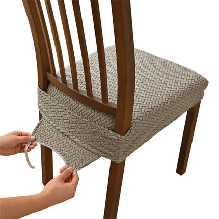 Stretch Dining Chair Seat Covers Jacquard Washable Removable Slipcover