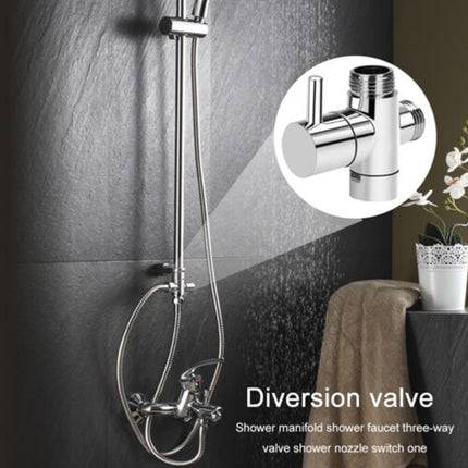 3-Way Copper 1/2" Shower Faucet Water Splitter Diverter Nozzle