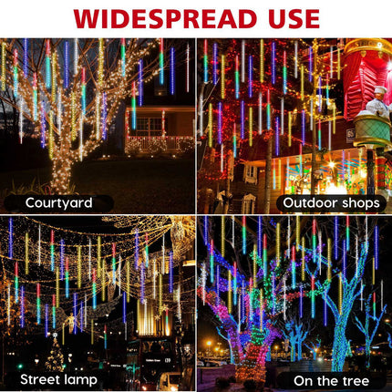 10PCS 50cm Meteor Shower LED Rain Drop String Light, Falling Star Decor