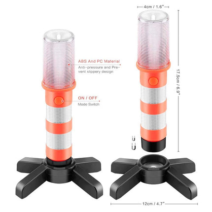 2PCS LED Car Emergency Warning Light, Roadside Safety Flash Flare Strobe