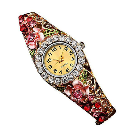 Elegant Rhinestone Bracelet Watch for Women, Analog Wristwatch