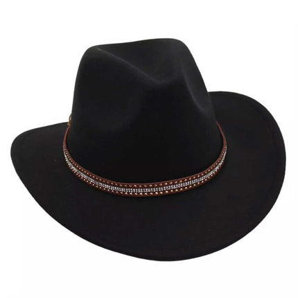 Western Cowboy Hat Women Men Wild West Hats Cowgirl Wide Brim Cap
