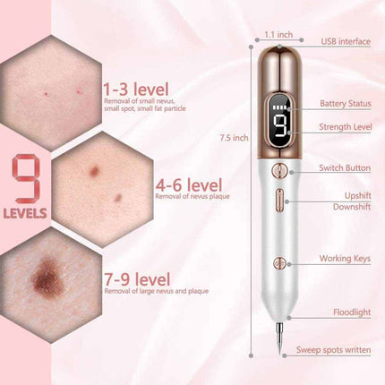 Laser Plasma Pen Skin Remover Machine LCD Freckle Mole Wart Dark Spot