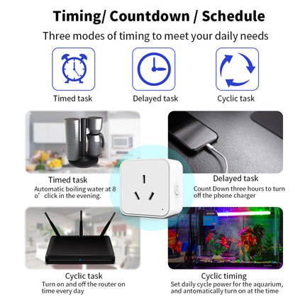 Tuya WiFi/Zigbee 16A Smart AU Socket, Voice Control for Alexa & Google Home