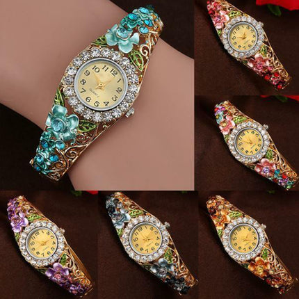 Elegant Rhinestone Bracelet Watch for Women, Analog Wristwatch