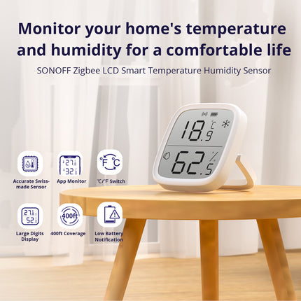 SONOFF SNZB-02D Zigbee Smart Temp Humidity Sensor w/ LCD Display