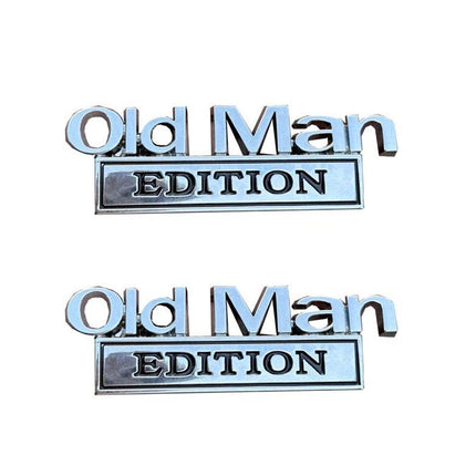 2pcs Old Man Edition 3D Emblem Sticker Badge Fender Decals for Car Truck