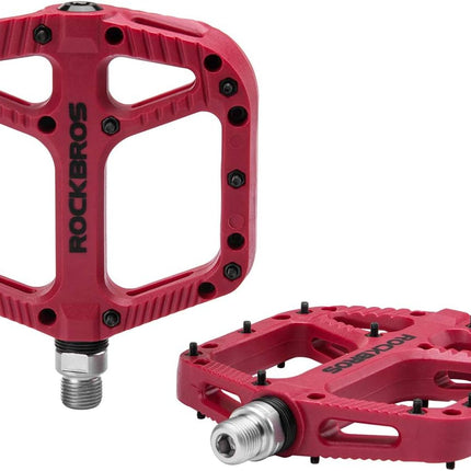ROCKBROS Nylon Composite MTB Pedals, 9/16" Bearing, Wide Flat Platform