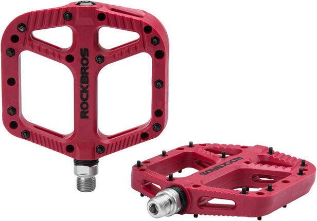 ROCKBROS Nylon Composite MTB Pedals, 9/16" Bearing, Wide Flat Platform