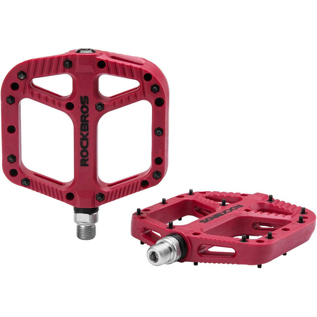 ROCKBROS Nylon Composite MTB Pedals, 9/16" Bearing, Wide Flat Platform