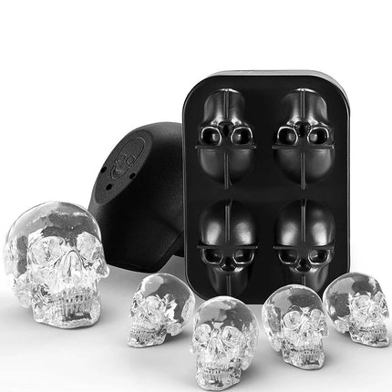 3D Skull Silicone Ice Jelly Cube Mold, Chocolate Tray Maker for Bar Party