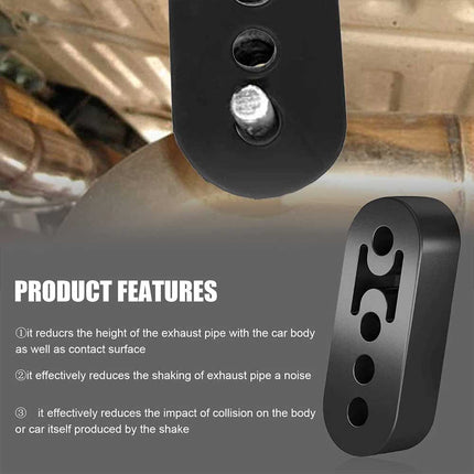 4PCS Universal Black Exhaust Rubber Hanger Heavy Duty Pipe Mount Brackets