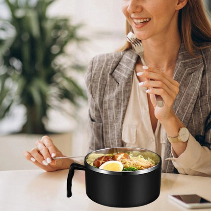 1200ml Microwaveable Ramen Bowl Black Large Capacity Instant Noodle Cooker