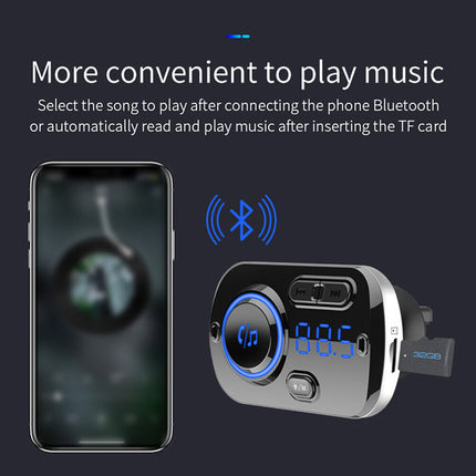 Handsfree Bluetooth 5.0 FM Car Radio MP3 Player USB Charger Adapter
