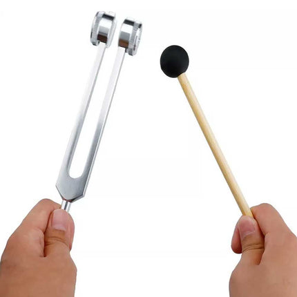 128Hz Tuning Fork with Hammer Sound Therapy Healing Vibration Musical Kit