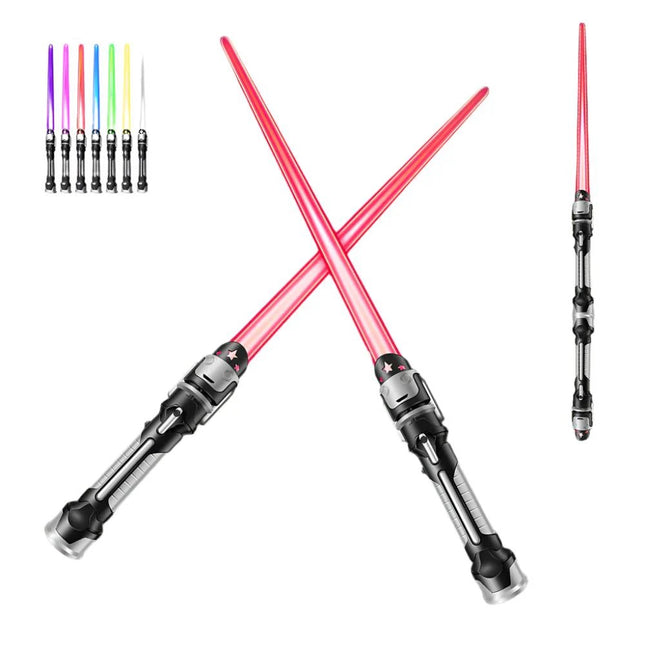2 Pack LED Lightsaber Swords Colorful Flashing Light with Sound Toy