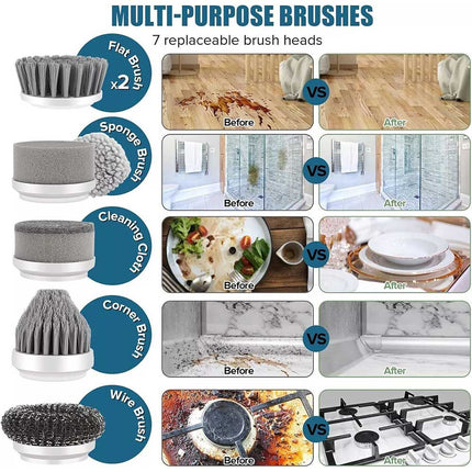 Cordless Electric Spin Scrubber Powerful Turbo Cleaning Brush Rechargeable