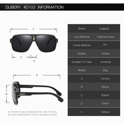 Mens Dubery Polarized Sunglasses UV400 Driving Fishing Eyewear
