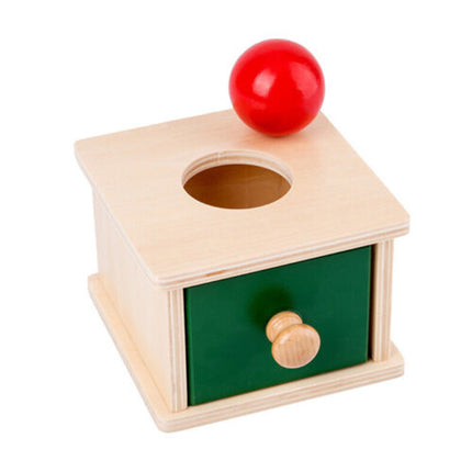 Wooden Object Permanence Box Coin Ball Toy Educational Early Learning