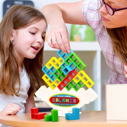 16PCS Tetra Tower Stacking Blocks Game with Holder Balance Puzzle Gift