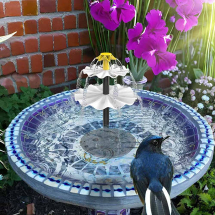 3-Tier Solar Bird Bath Fountain with Pump and Solar Panel for Garden