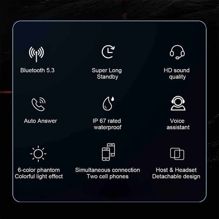 LED Wireless Bluetooth Helmet Headset for Motorcycle & Motorbike
