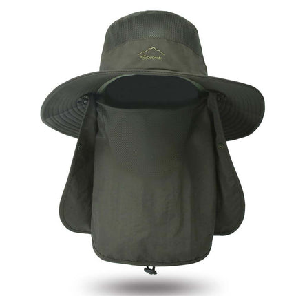 Outdoor Sun UV Protection Fishing Cap Neck Face Flap Hat Wide Brim Summer