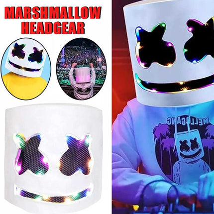 Marshmello DJ Mask Helmet Cosplay, Music Party Costume Bar Mask