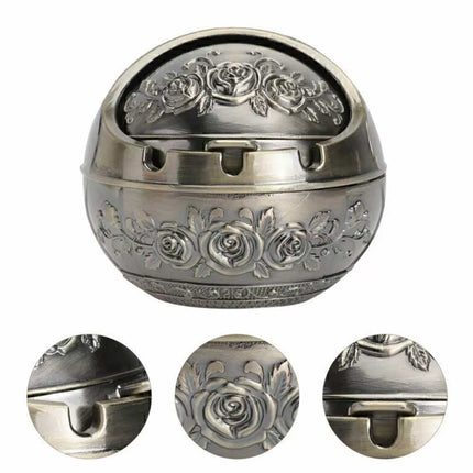 8CM Ashtray with Decorative Lid Holder for Smoking Cigarettes