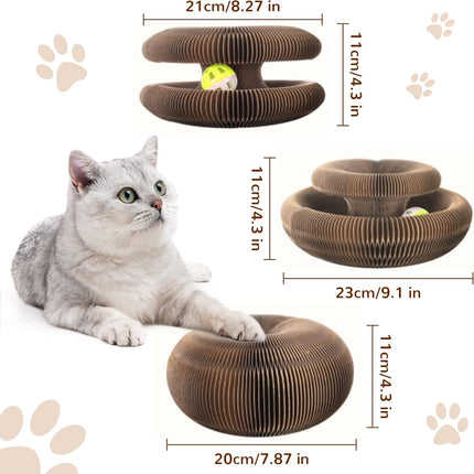 Magic Organ Cat Scratching Board Foldable Adventure Ball & Toy Ball Bed