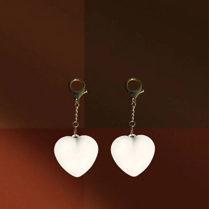 2x Heart Keychain Light Touch Sensitive Mini LED Flashlight Rechargeable