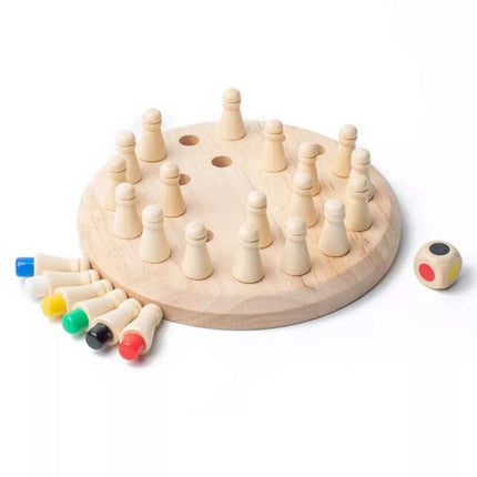 Wooden Memory Match Stick Chess Game Board Puzzle Montessori Toy