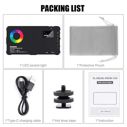 RGB LED Fill Light for Camera Video, 2500K-9000K Photography Lamp