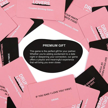 Drunk Lovers Couples Drinking Game Card Deck Gift for Date Night