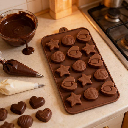 Chocolate Baking Silicone Cake Mould Ice Tray Candy Jelly Mold Nuts & Star