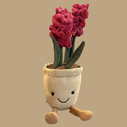 Dark Pink Hyacinth Amuseable Plant Soft Toy Plush Flower