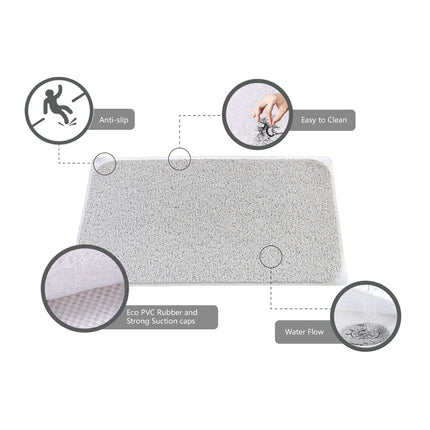 2X Anti Slip Loofah Shower Rug, Non Slip Bathroom Mat Carpet Water Drains
