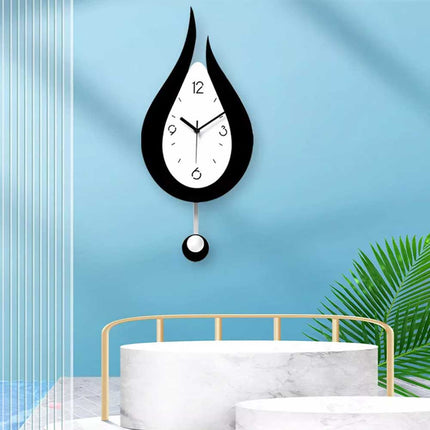 Modern Waterdrop Silent Wall Clock Acrylic Pendulum Hanging Decor