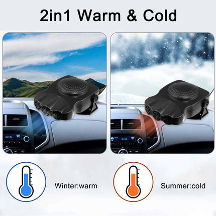 Portable 12V Car Heater 150W Electric Fan Defogger Defroster Demister