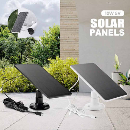 Outdoor Camera Solar Panel 5V Micro USB Battery Charger with 3m Cable