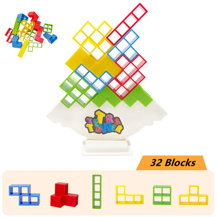 Tetra Tower Game: Stacking Balance Blocks, Educational Toy for Adults