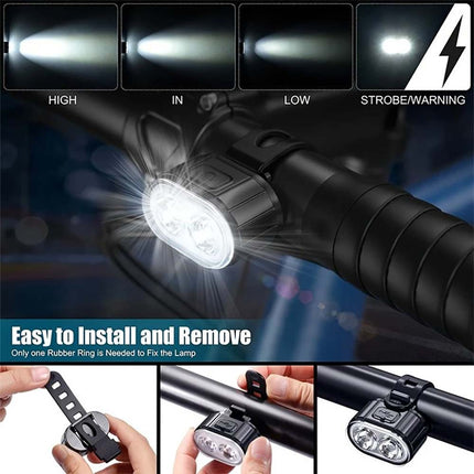 2PCS Super Bright Bicycle LED Light Set Front Rear Waterproof Bike Lamp
