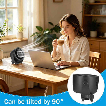 Portable 6000mAh USB Misting Desk Fan, Rechargeable Cooling Fan Black