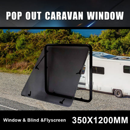 RV Caravan 350*1200MM Push Out Flat Window Locking Handle with Strut Attachment