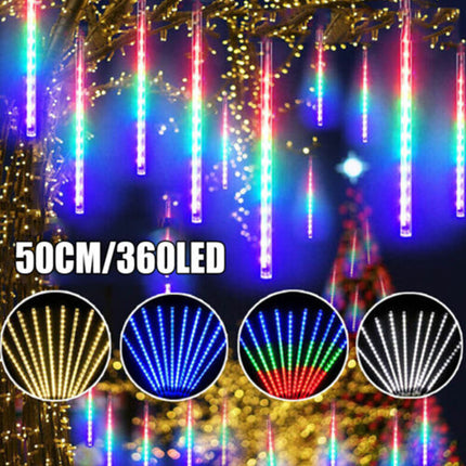10PCS 50cm Meteor Shower LED Rain Drop String Light, Falling Star Decor