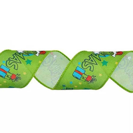 4pcs Christmas Wired Ribbon 2.5In 20Yards for Wreaths Bows DIY
