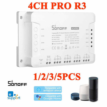 SONOFF 4CH R3/PRO R3 RF 433MHz 4 Gang WiFi Smart Switch AU Plug