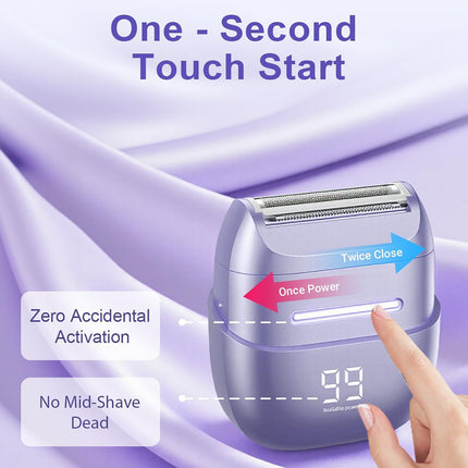 Waterproof Electric Razor for Women, Sensitive Skin Lady Shaver